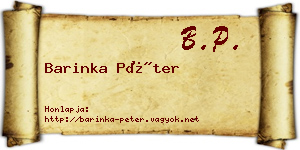 Barinka Péter névjegykártya