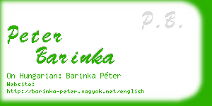 peter barinka business card